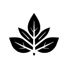 Minimalist Black Leaf Logo on White Background
