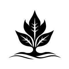 Black and White Leaf Logo - Nature, Organic, Minimalist, Simple Design