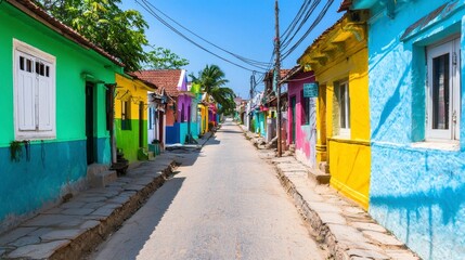 Obraz premium Vibrant Colorful Street Scene