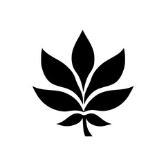 Minimalist Leaf Logo: Black on White, Clean, Versatile Design