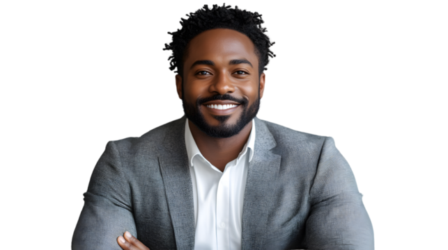 Smiling businessman portrait professional headshot corporate image executive confident suc