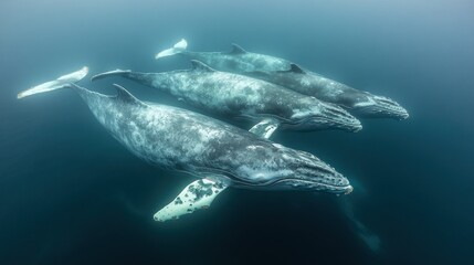 Fototapeta premium Majestic Humpback Whales Underwater Ballet