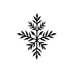 Minimalist Black Botanical Motif on White Background - Graphic Design Element