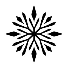 Minimalist Snowflake Silhouette, Black and White Winter Design