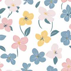 Wax begonia pattern.Exquisite vector floral patterns.