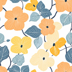 Begonia pattern.Exquisite vector floral patterns.