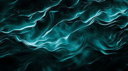 Obraz premium Abstract Teal Glowing Wavy Lines Background Fluid Dynamic Design