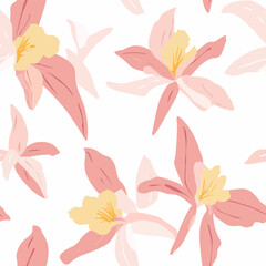 Cattleya pattern.Exquisite vector floral patterns.