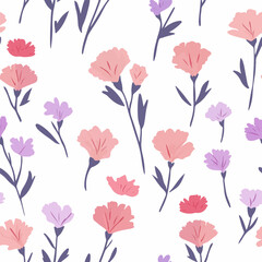 Dianthus chinensis L.  pattern.Exquisite vector floral patterns.