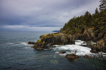 Landscape With Rocky Shores and Gentle Waves at Midday
