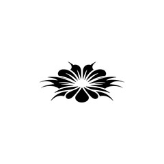 Obraz premium Black Floral Design Element on White Background