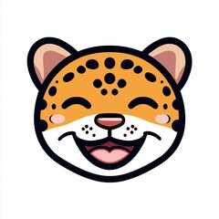 Cartoon illustration of a sleeping leopard with closed eyes and open mouth