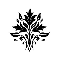 Elegant Black Floral Design on White Background