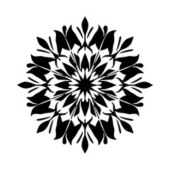 Intricate Black and White Floral Mandala Design
