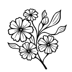 Elegant Black and White Floral Illustration