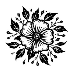 Fototapeta premium Elegant Black & White Floral Mandala Design
