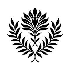 Elegant Floral Damask Design in Black & White, Symmetry