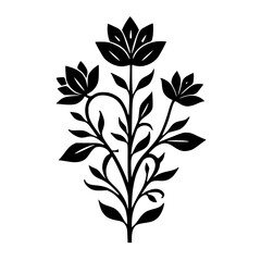 Elegant Black and White Floral Vector Design
