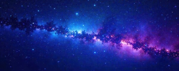 Fototapeta premium Sparkling starry night sky with vibrant hues of blue and purple, astronomy, nebulae