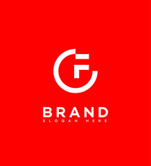 Obraz premium Modern Circle Logo Design Featuring Letter CF, FC