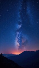 Naklejka premium Sparkling Stars in a Clear Night Sky , cosmic, stars