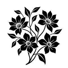 Elegant Black and White Floral Vector Design