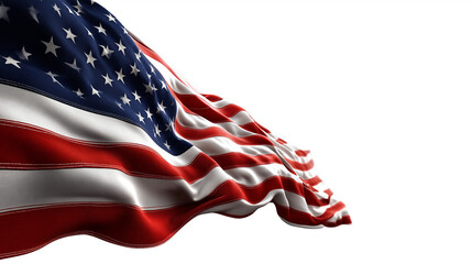 The American flag flutters beautifully.