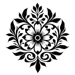 Elegant Floral Damask Pattern: Vector Flower Design