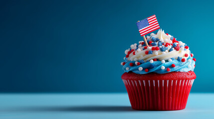 Minimal digital graphic style illustration about celebrating American Independence Day.