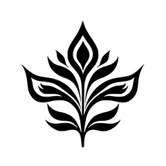 Black and White Floral Vector Illustration for Design, Ornamental, Minimal