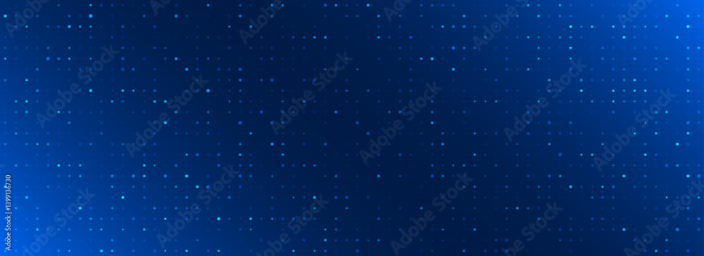 Poster blue glowing pixel dot pattern. navy color mosaic pattern backdrop. abstract neon grid wallpaper. ve