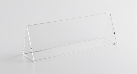 Elegant clear acrylic table display stand with minimalist aesthetic on white