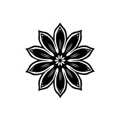Black & White Floral Mandala Design - Decorative Ornament