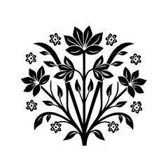 Elegant Floral Design: Black and White Vector Illustration