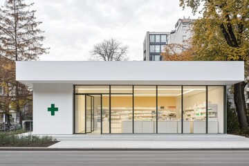 Modern pharmacy building with large windows (2)