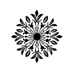 Elegant Black and White Floral Mandala Design