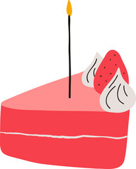 Shortcake Strawberry Dessert Food Illustration