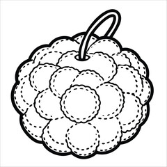 Natural Loofah Sponge vector illustrations feature home interior 