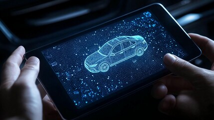 Digital Car Design on Tablet