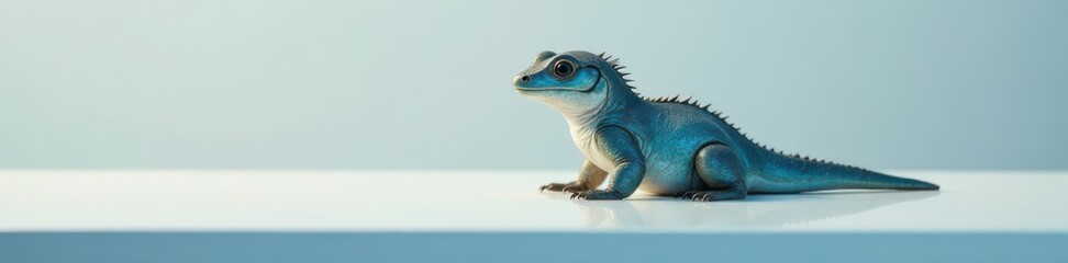 Fototapeta premium Water creature sitting on a white panel, aquatic life, nature