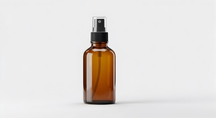 Amber Spray Bottle Mockup on a Clean White Background for Product Presentation