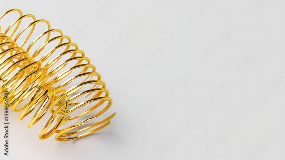 Poster minimalist golden spring with a spiraled design and a radiant tip creating a unique visual represent