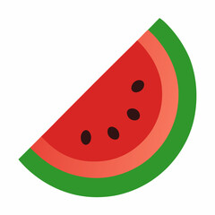 watermelon vector and watermelon slice icon isolated on white background