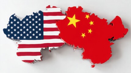 Visual representation of the united states and china illustrating complex economic relations and trade route dynamics