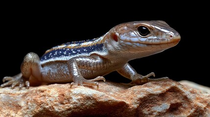 Close-up of a Stunning Blue-tongued Lizard on a Rock