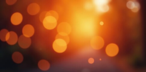 Warm Orange Bokeh Background with Soft Blurred Lights, atmosphere, soft