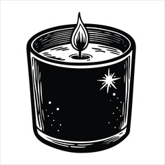 Organic Soy Wax Candles, Vector illustration of isolated black and white with coloring candles