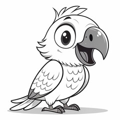 Hand drawn of Cockatoo parrot in zentangle style for Adult coloring book page, shirt design effect, logo, tattoo and decoration.Vector illustration.