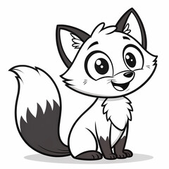 Obraz premium fox illustration - suitable as a coloring book for children