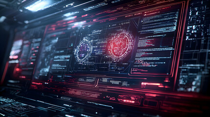 Fototapeta premium Abstract Futuristic Digital Interface Display